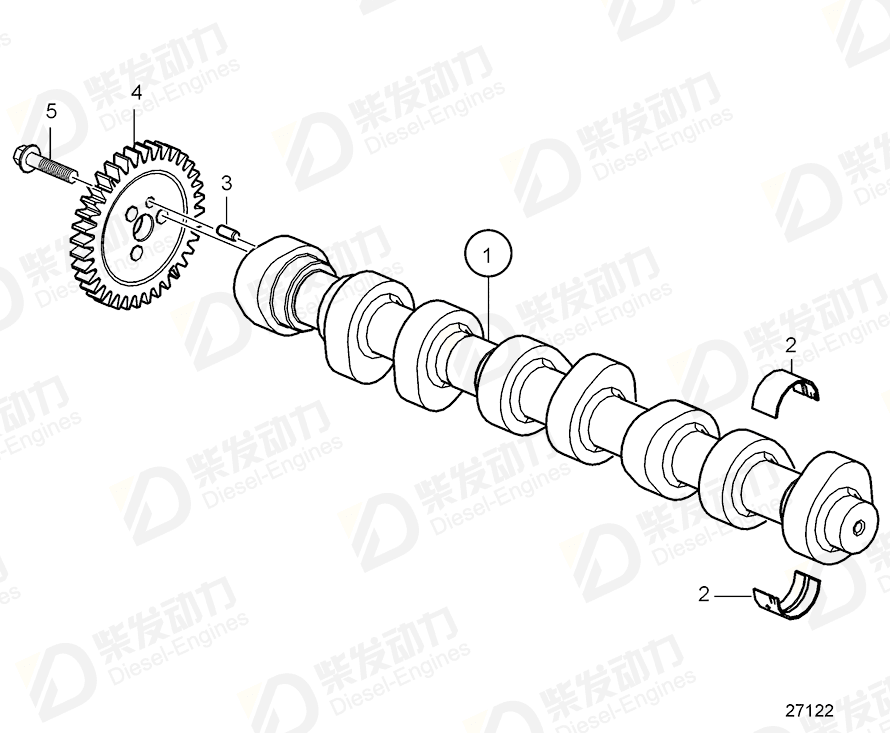 volvo penta Camshaft 21785693 Drawing volvo penta Camshaft 21785693 Drawing